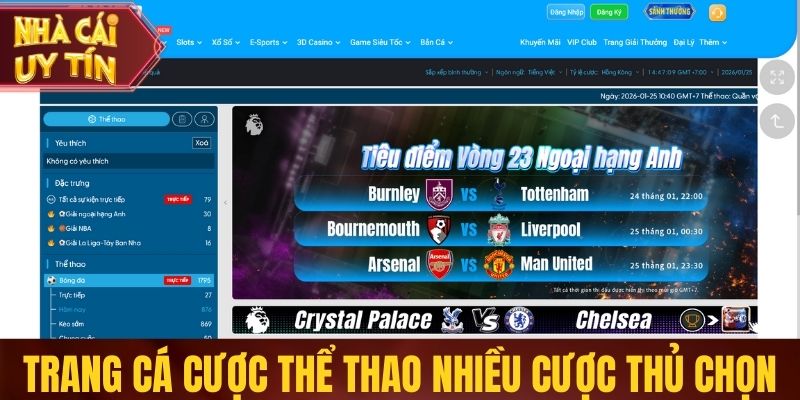 Nhà Cái Uy Tín Trang cá cược thể thao được nhiều cược thủ lựa chọn